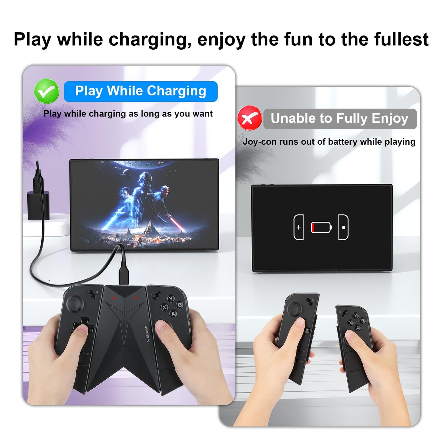 Gamorek Controller Charging Connector Grip Compatible with Lenovo Legion Go