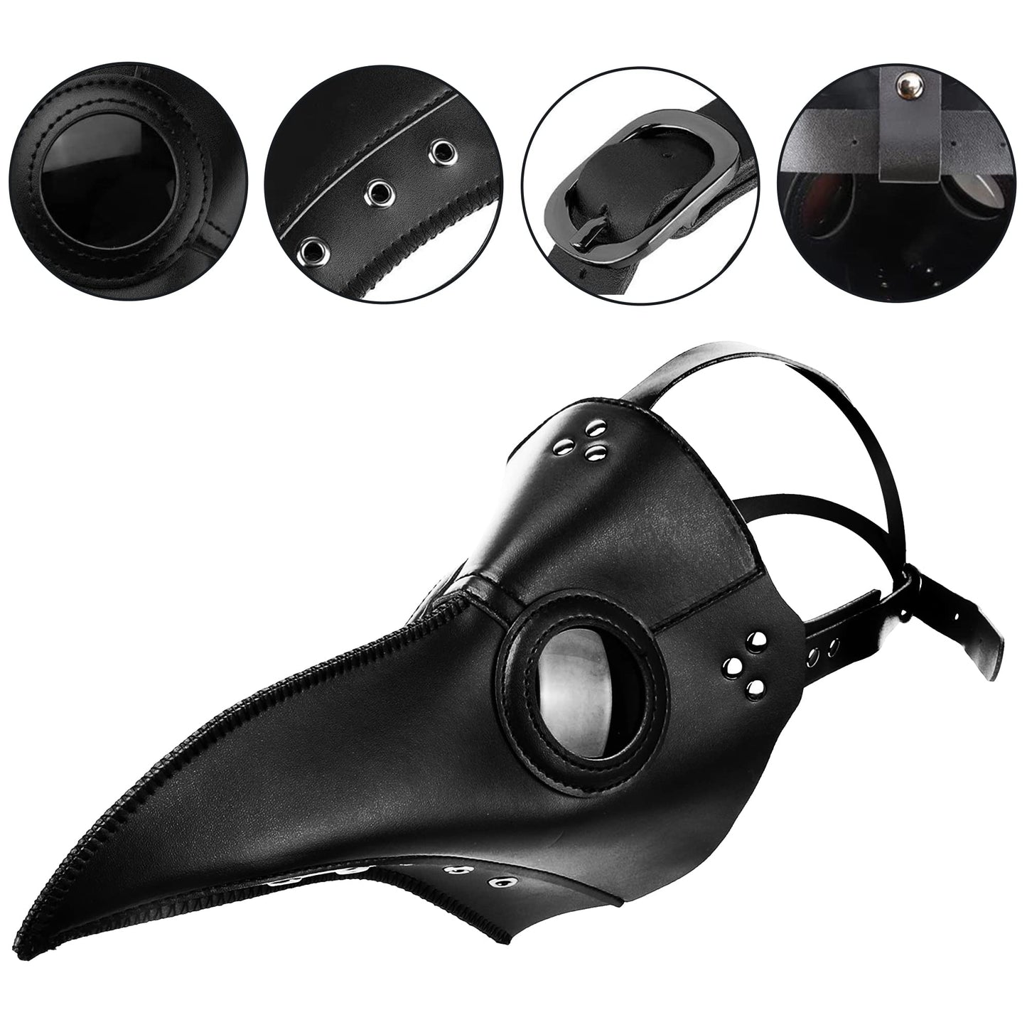 Plague Doctor Mask and Cloak Halloween Costumes for Men 3 in 1 Scary Masks for Adult