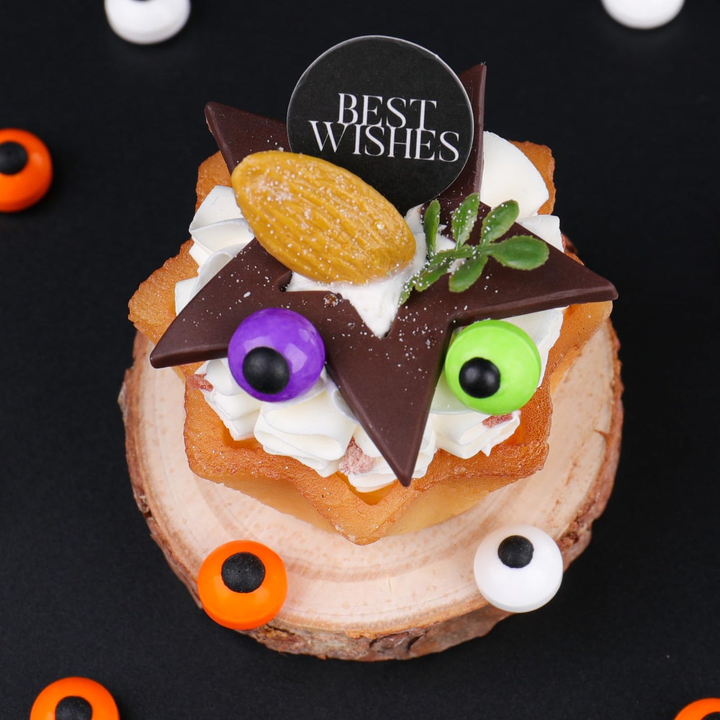 Candy Eyes for Decorating Edible, 1cm White Orange Green Purple Eyeballs Mix, Halloween Sprinkles for Spooky Cake Decorations, Baking, Ice Cream, Cookies, Cupcake Topper, 3.53oz