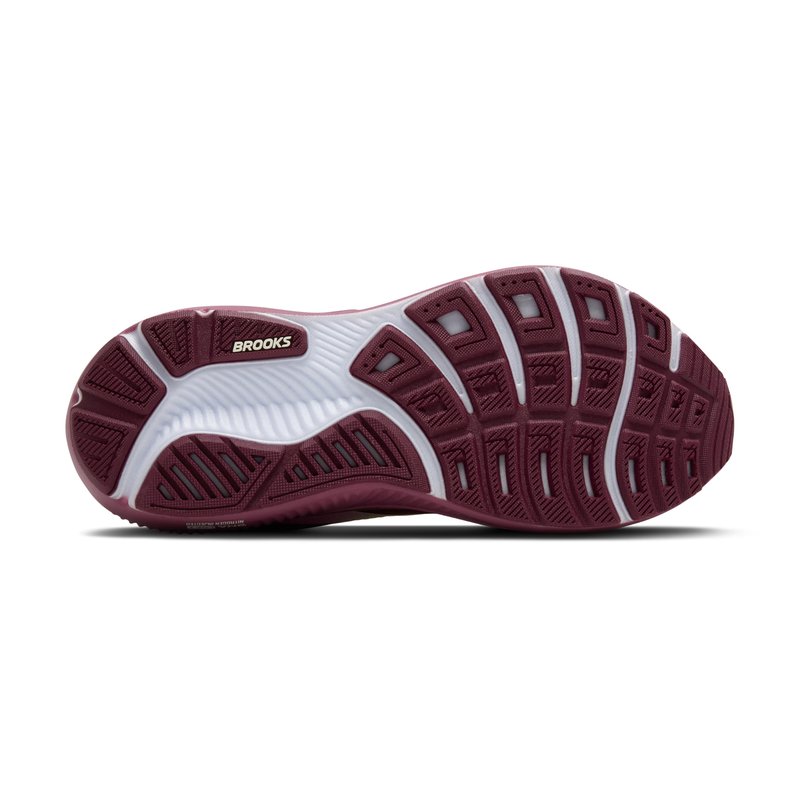 Brooks Women’s Ghost 17 Neutral Running Shoe - Burgundy/Pink/Green - 6 Medium