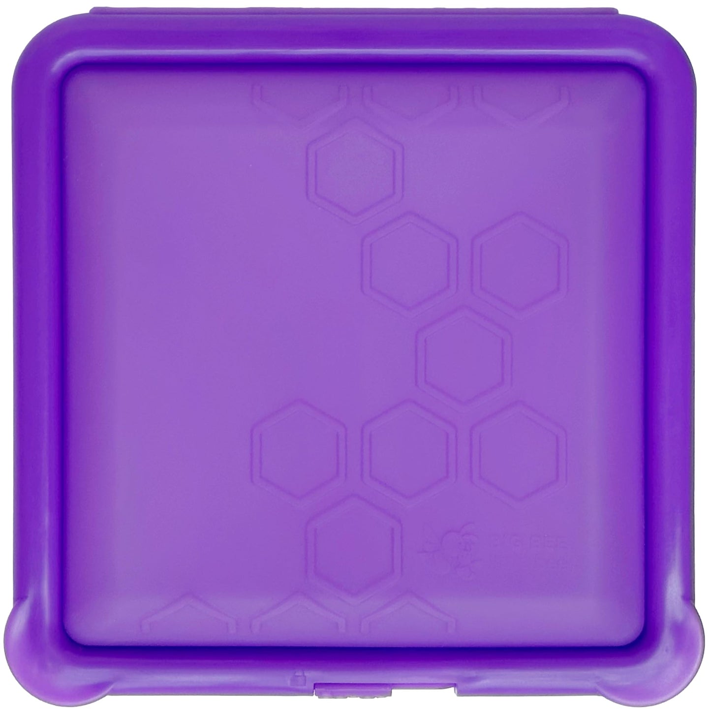 Big Bee, Little Bee - SoftShell Reusable Silicone Food Storage Container with Connected Clamshell Lid, Easy to Clean, Snaps Closed, Microwave, Freezer & Dishwasher Safe (Grape)