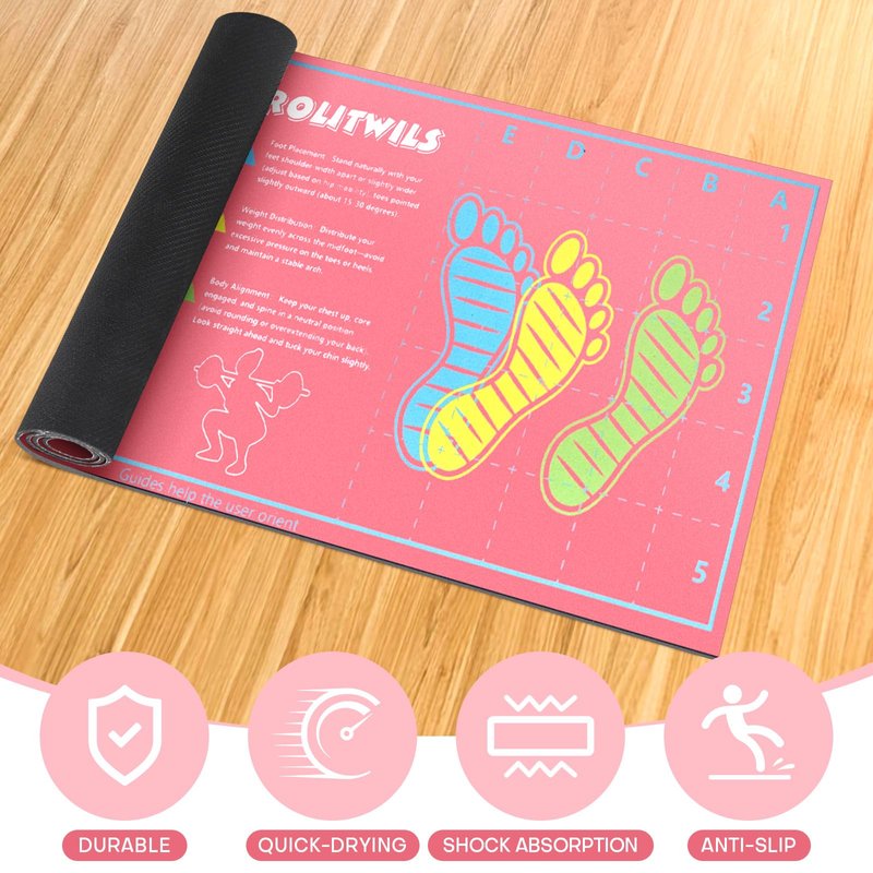 31.5'' X 13.8'' Anti-Slip Squat Mat with Foot Position Guides, Professional-Grade Exercise Mat Perfect for Squats, Leg Training and Lunges, Enhancing Muscle Activation, Versatility and Safety for Home Fitness Enthusiasts