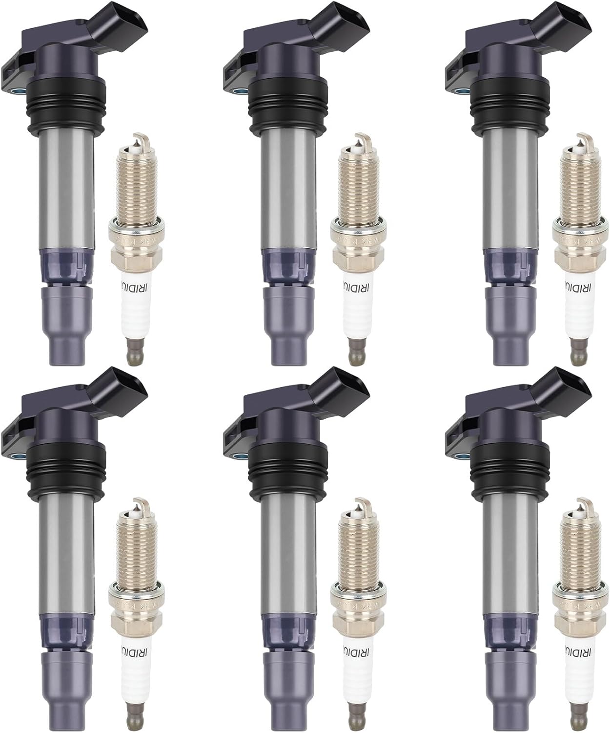 ECCPP 3 ignition coils with 3 iridium Spark Plugs,UF808,coils packs,for Smart Fortwo 2016-2017 0.9L‎224332428R,UF-808