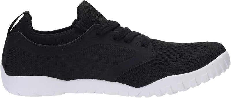 Joomra Women's Wide Minimalist Barefoot Shoes | Wide Toe Box Fashion Sneakers | Zero Drop Grippy Sole Black White Size 7.5-8