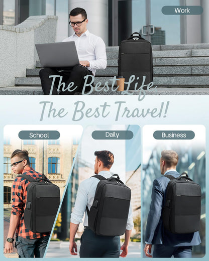 Besttravel Laptop Backpack,Anti-Theft Business Travel Work Computer Rucksack,Water Resistant College/High School Bags for Boys/Girls/Men/Women,Fits 15.6 Inch Laptop and Notebook Black