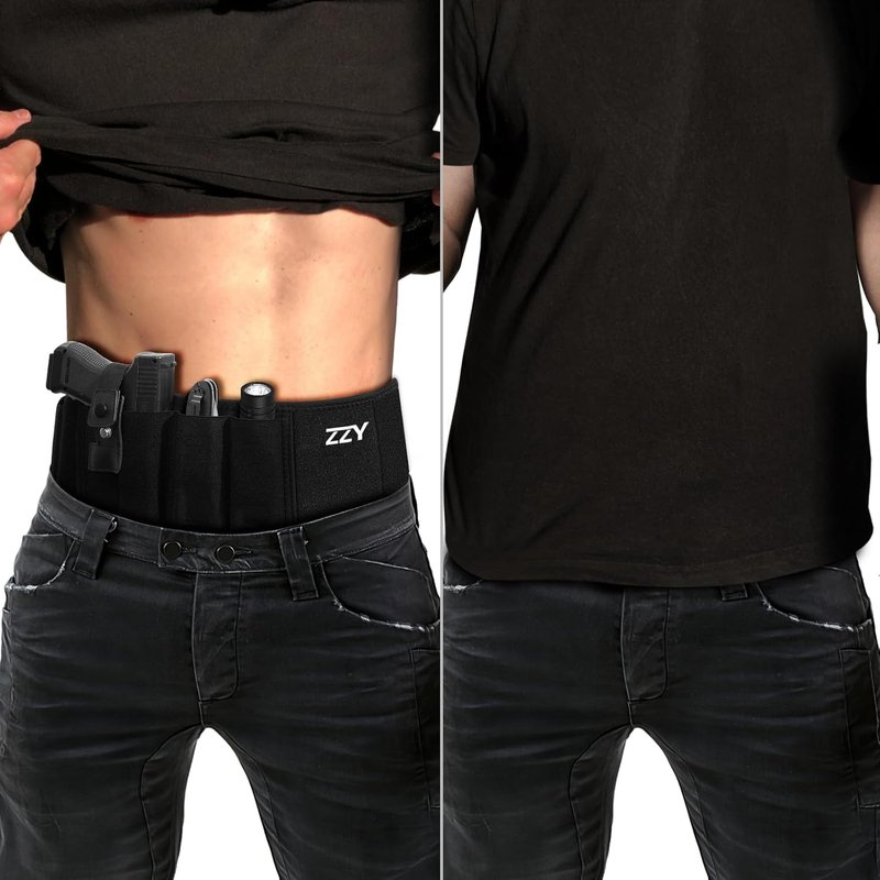 Belly Band Holster for Concealed Carry | Fits Glock, Sig P365, Taurus & More - Adjustable Size for Men & Women