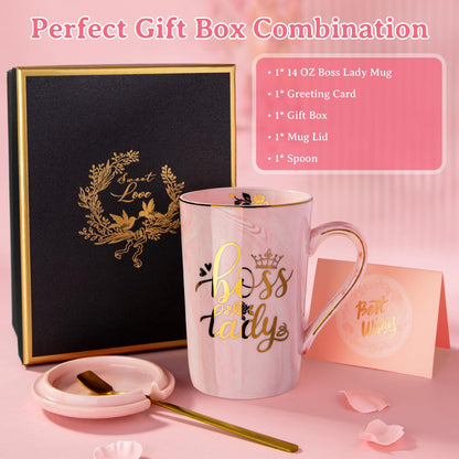 Best Friend Birthday Gifts for Women, Friendship Gifts for Women, Unique Birthday Valentines Day Gift Ideas for Her, Friends Female, Besties, BFF Ceramic Marble Coffee Mug Gift Box Printed Gold 14 oz