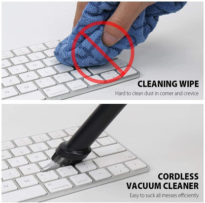 Honlibey New Cordless Mini Computer Vacuum, Portable Vacuum Cleaner Keyboard Cleaner Kit - Cleaning Dust, Hairs, Crumbs, Scraps, Ash for Laptop, Keyboard, Computer,Car, Pet House, Sewing Machine