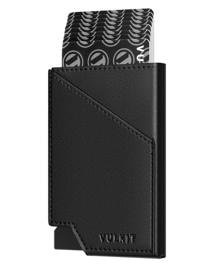 VULKIT Pop up Card Wallet RFID Blocking Slim Aluminum Metal Bank Card Holder Case with Business Money Pocket for Credit Cards Notes and Coins
