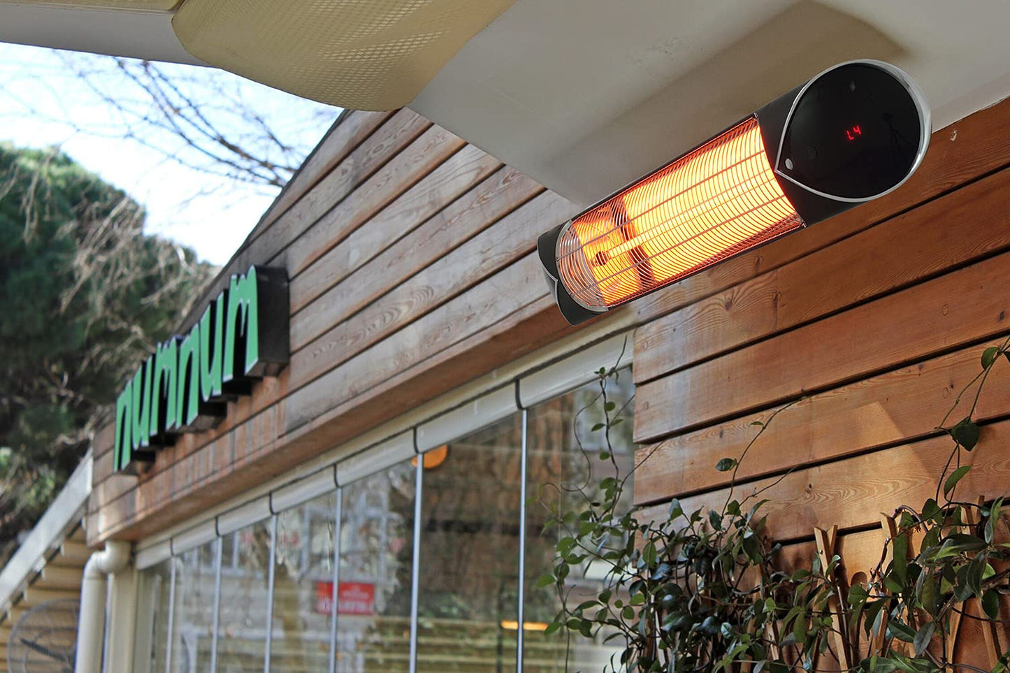 Briza Infrared Electric Patio Heater - Indoor/Outdoor Heater - Portable Wall/Garage Heater - 1500W - use with Stand - Mount to Ceiling/Wall)