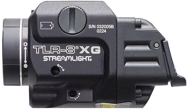 Streamlight 69434 TLR-8A G Flex 500-Lumen Low Profile Pistol Light with Integrated Green Aiming Laser for Select Handguns, Includes Rear Switches, Mounting Kit, and Keys, Black
