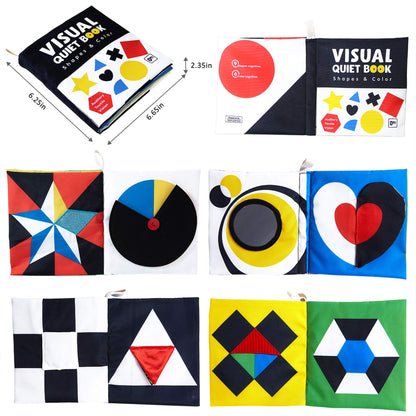 beiens High Contrast Black and White Baby Book - Touch and Feel Crinkle Sensory Toy - Visual Stimulation Interactive Montessori Toys for 0-12 Months Infant Newborn - Baby Gift for Boys Girls