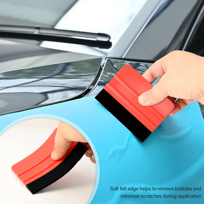 Gomake Vehicle Vinyl Wrap Window Tint Film Tool Kit Include 4 Inch Felt Squeegee, Retractable 9mm Utility Knife and Blades, Zippy Vinyl Cutter and Mini Go Corner Squeegee for Car Wrapping