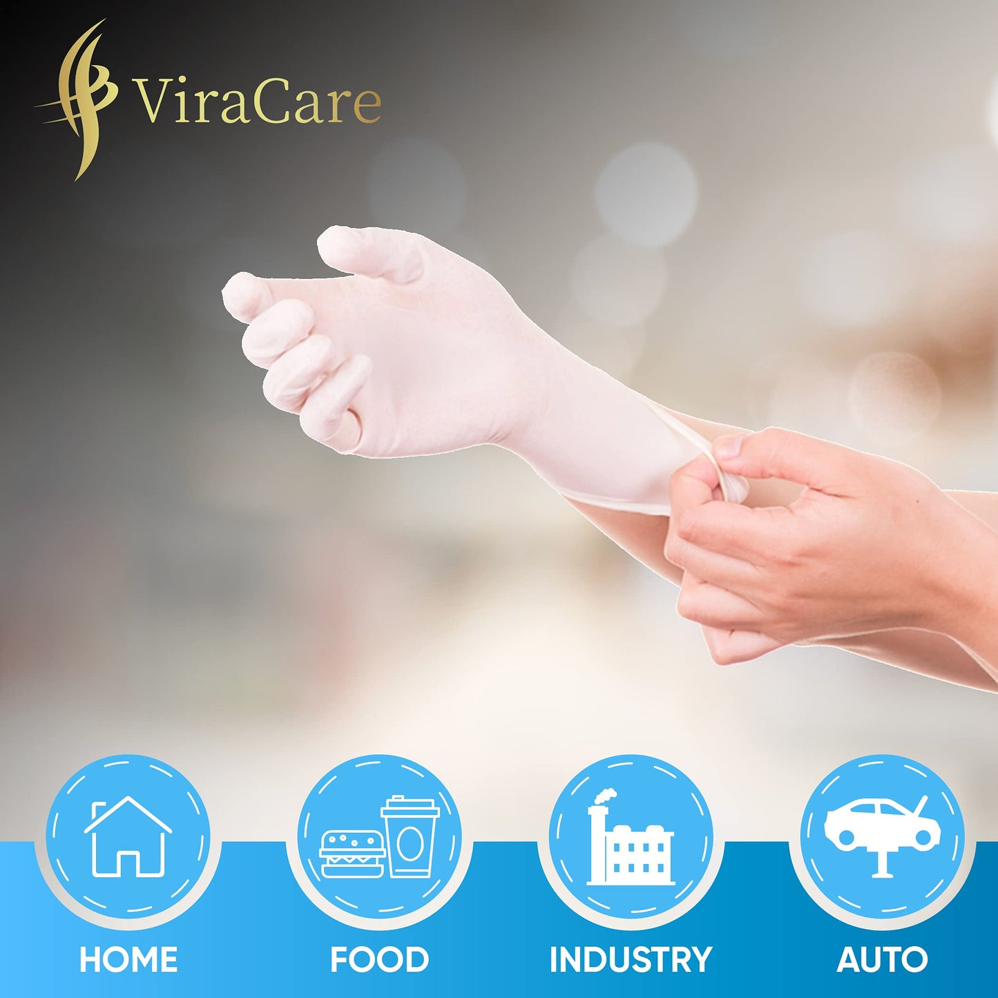 300 x Disposable Gloves | Vinyl Gloves Disposable | Latex free gloves | Powder Free Gloves | Strong And Non-Sterile | (Medium, 3 Packs of 100)