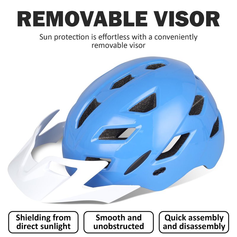 Kids Bike Helmet, Adjustable Toddler Youth Helmet with Detachable Visor & LED Light for 3-5/5-8/8-12 Years Boys Girls, Multi-Sport Helmet for Bicycle Cycling Scooter Skating