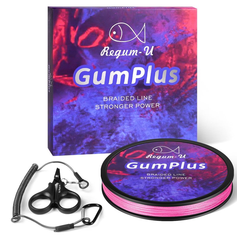 Regum-U GumMAX 150 Yards/90 LB 8X Braided Fishing Line Abrasion Resistant Superline Zero Stretch & Smaller Diameter Confuse & Never Fade in Saltwater and Freshwater (Pink,90LB-150yards)