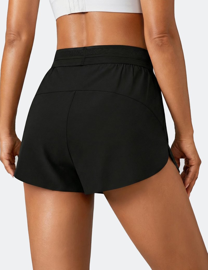 BMJL Black Shorts Women with Side Pockets 2.5" High Waisted Athletic Shorts for Women Breathable Yoga Shorts(M,Black)