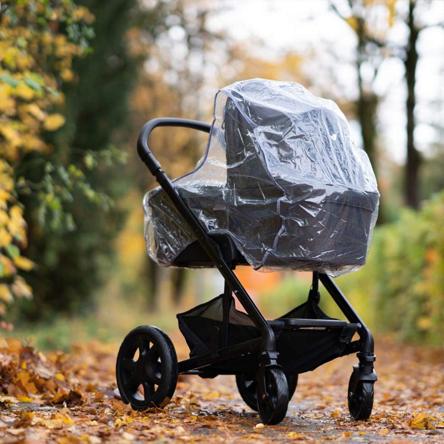 Zamboo Universal Rain Cover for Pram Carrycot (e.g. Hauck, Joie, ABC-Design etc.) | Air Circulating, Water Resistant and Durable Baby Protection Rain Shield (PVC-Free) - Grey
