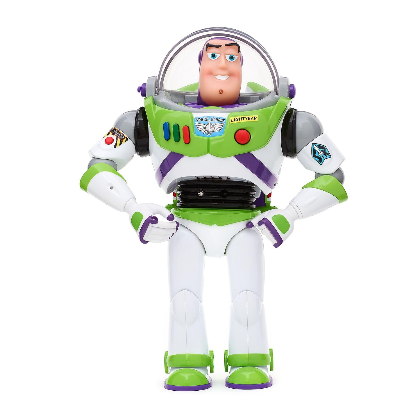 Disney Store Official Buzz Lightyear Interactive Talking Action Figure, Pixar's Toy Story, 36cm/14”, Space Ranger Toy Featuring 15+ English Phrases, Interacts with Other Characters, Ages 3+