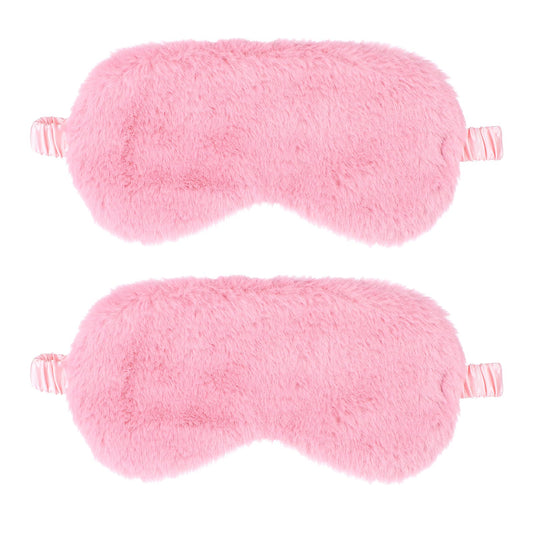 2 Pack Plush Sleeping Eye Mask Soft Plush Eye Mask Fuffy Eye Cover Comfortable Sleep Mask Blindfold Rainbow Faux Fur Eye Shade for Women, Men and Kids Travel Nap Sleeping 565488_2_3pL1H9vJ3
