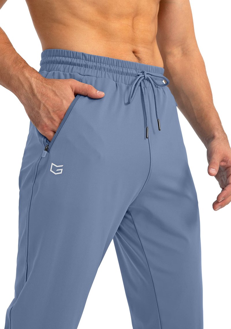 G Gradual Men's Sweatpants with Zipper Pockets Tapered Joggers for Men Athletic Pants for Workout, Jogging, Running (Slate Blue, Medium)