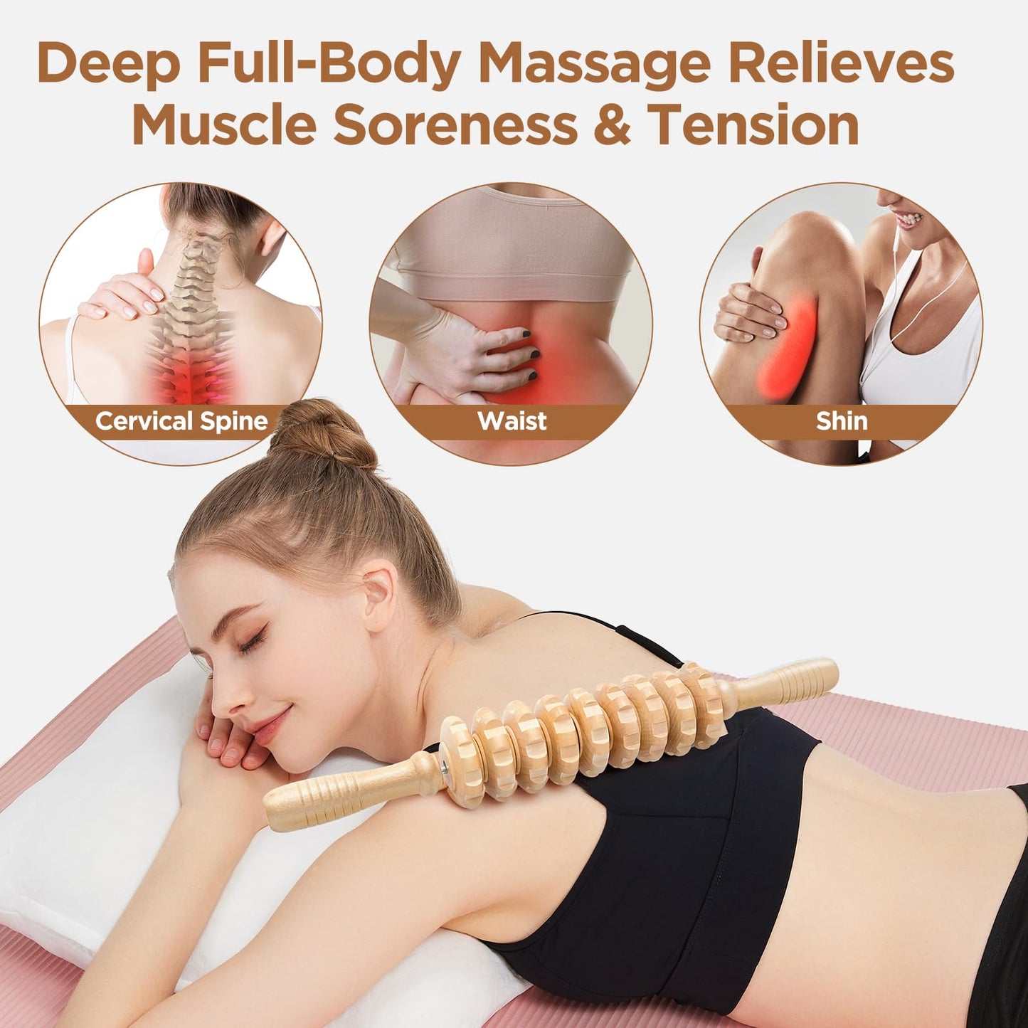 Muscle Roller, Massage Roller Stick for Athletes, Help Reducing Muscle Soreness Cramping Tightness Leg Arms Back Calves Muscle Massager