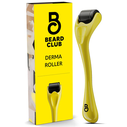 The Beard Club Derma Roller for Face, Body and Scalp - Microneedling for Men and Women with 540 Titanium Microneedles - Beard Roller & Micro Needling Scalp Hair - Black