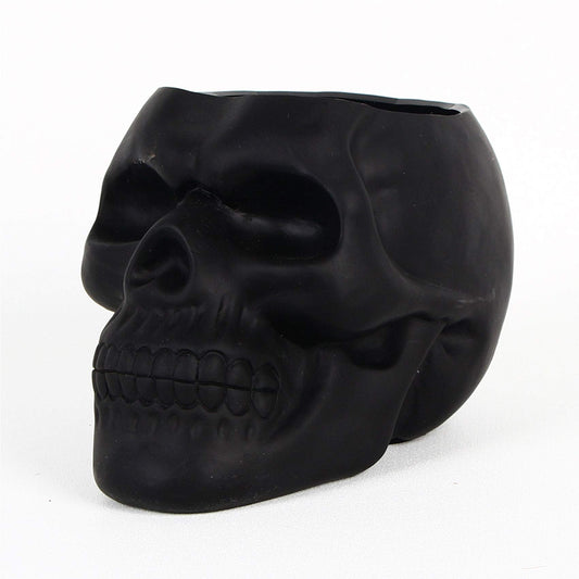 Dashamce Skull Planter Dish Large Flower Pot Container Box Halloween Skull Candy Bowl Desk Decoration