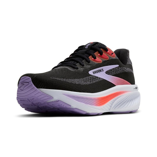 Brooks Women’s Ghost 17 Neutral Running Shoe - Black/Purple/Coral - 8.5 Medium