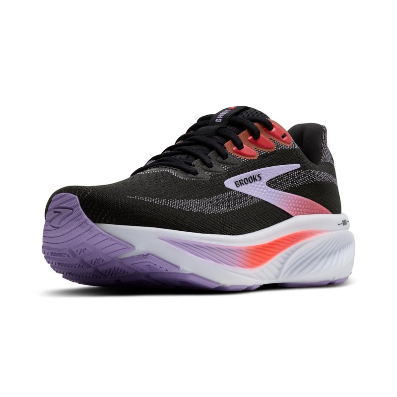 Brooks Women’s Ghost 17 Neutral Running Shoe - Black/Purple/Coral - 8 Medium