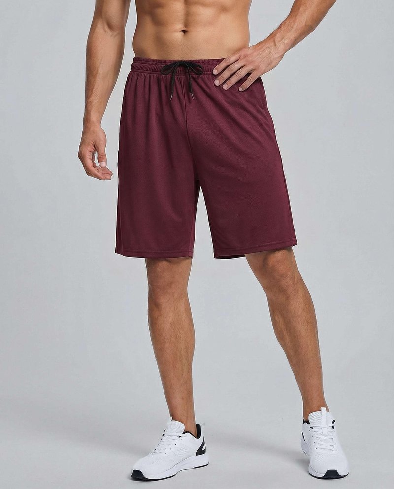 Real Essentials Men’s 5 Pack: 9" Dry-Fit Shorts – Athletic Gym, Workout, Basketball, Running, Casual Lounge Active Pockets, Set 5, XL