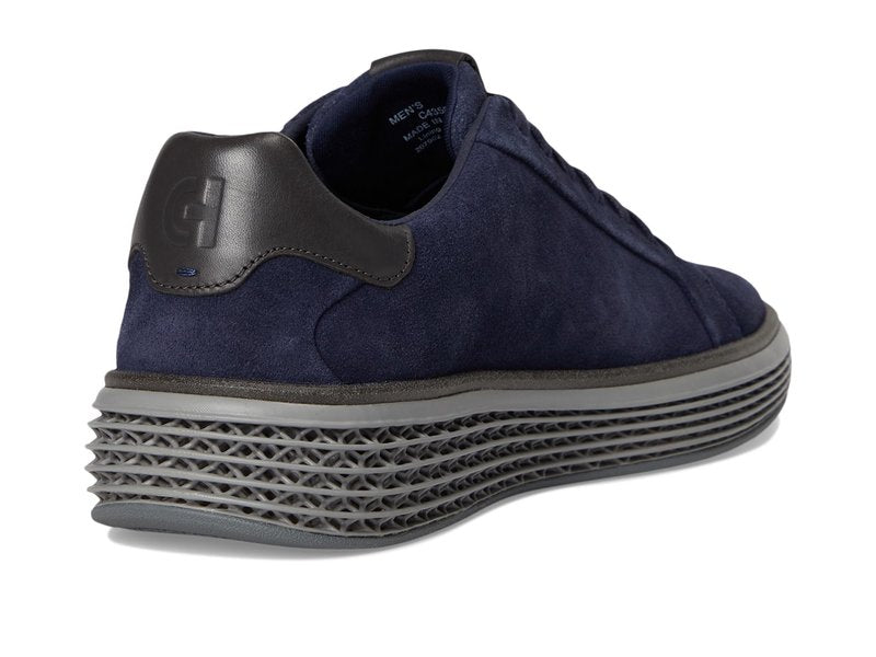 Cole Haan Men's Grandpro Court Skyweave Sneaker, Midnight Moon Suede/Raven, 13-W US