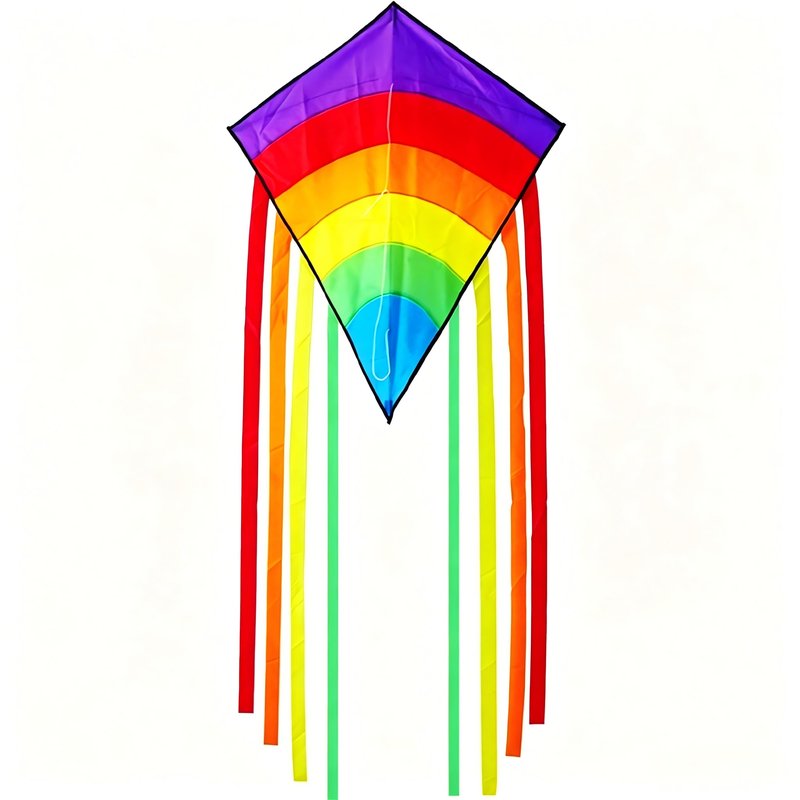 Colorful Diamond Kite, Fiberglass Frame for Kids & Adults Outdoor Fun