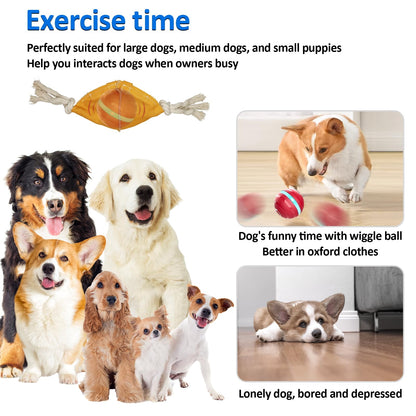 BENTOPAL Interactive Dog Balls with Motion Activated, Wicked Ball Squeaky Dog Toy Oxford Bag Keep Dogs Busy (Red Ball)