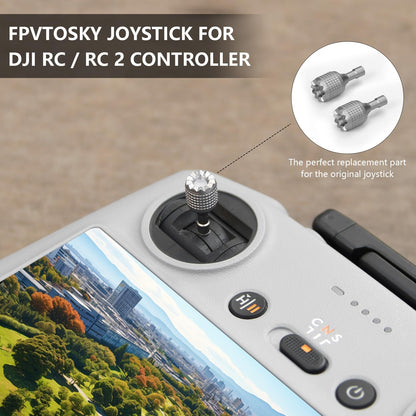 FPVtosky Neck Lanyard with Joystick for DJI RC/RC 2, PU Leather Shoulder Strap and 1 Pair of Rocker, Compatible with DJI Mini 5/4 Pro/Mini 3/ Mavic 3 Classic/Air 3 Remote Controller Accessories