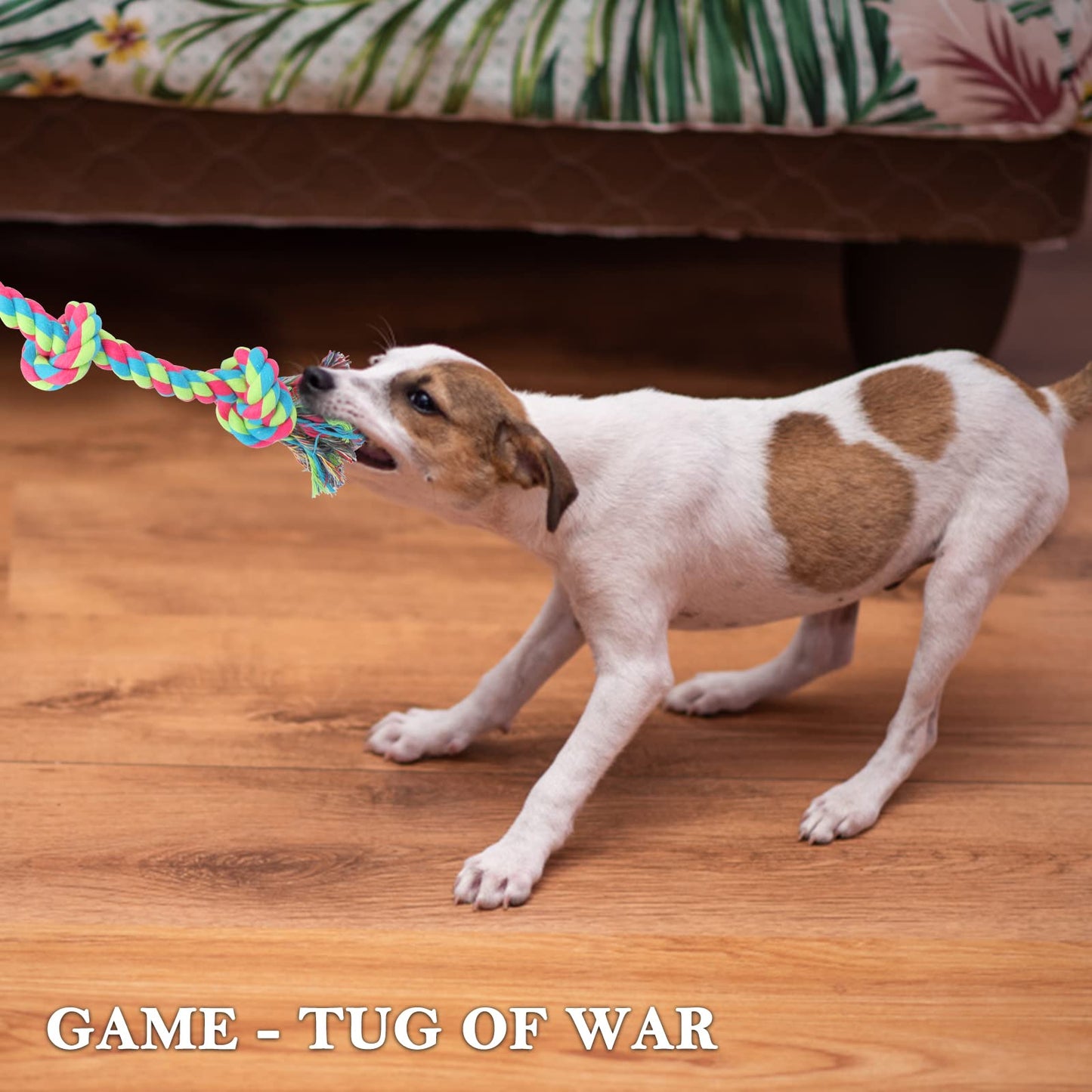 Aitmexcn Dog Rope Toys for Large Medium Breed Chewers – 37 Inch 5 Knots Indestructible Dog Chew Toys, Tough Tug of War Rope for Teeth Cleaning, Interactive Play