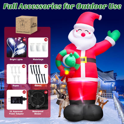 Danxilu 20 FT Giant Christmas Inflatables Santa Claus Outdoor Decoration, Huge Santa Blow Up Yard Decorations Built-in LED Lights with Blower Xmas Decor for Holiday Party Home Lawn Malls Squares