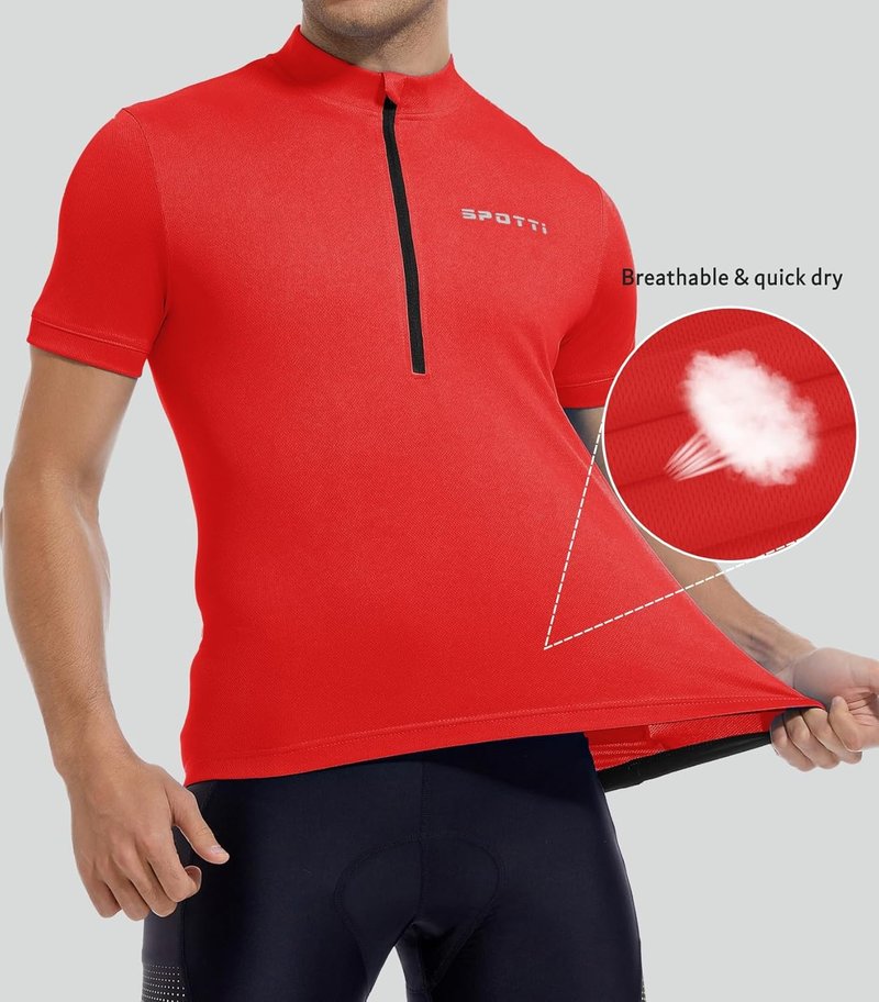 Men's Cycling Bike Jersey - Short Sleeve, Moisture-Wicking, Breathable | 3 Rear Pockets, Quick Dry