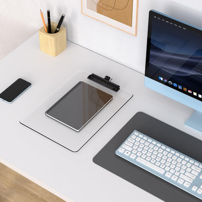 Juvealoe Clear Clipboard with Pen Holder, 8.5 x 11 Plastic Clip Boards with Black Low Profile Clip, Letter Size for Classroom, Teacher, Students, School, Office Supplies