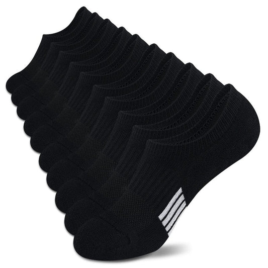 Amutost No Show Socks Womens Black Athletic Thick Moisture Low Cut Socks 5-6 Pairs