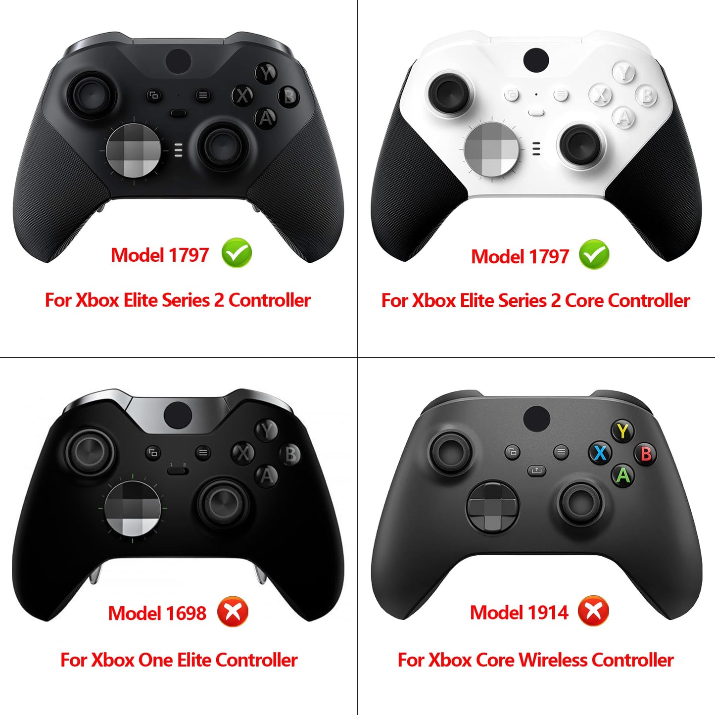 eXtremeRate PlayVital Black Soft Anti-Slip Silicone Cover Skins, Controller Protective Case for New Xbox One Elite Series 2, Xbox Elite 2 Core with Thumb Grips Analog Caps