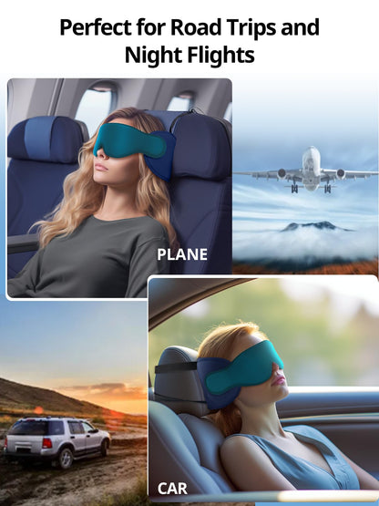 Inspireyes Travel Pillow for Airplanes, Airplanes Pillow with Eye Mask for Sleeping, Long Haul Flight Essentials Head Support Soft Pillow, Car Road Trip Travel Pillow, Royal Blue