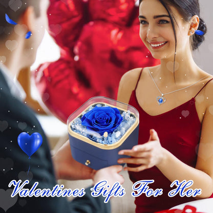 Beferr Valentines Day Gifts for Her Preserved Real Rose with Necklace Eternal Roses Forever Flowers for Delivery Prime Mothers Anniversary Birthday Gifts for Women Mom Grandma Wife Daughter Girlfriend