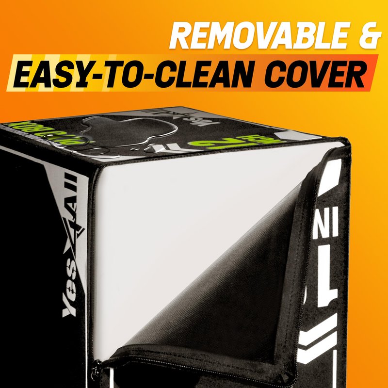 Yes4All 3-in-1 Soft-Padded Plyo Box With Wooden Core, Non-Slip Multi-Use Cushioned Plyometric Jump Box with Vinyl Cover for Jumping, Conditioning, Strength Training, 24" x 20" x 16"