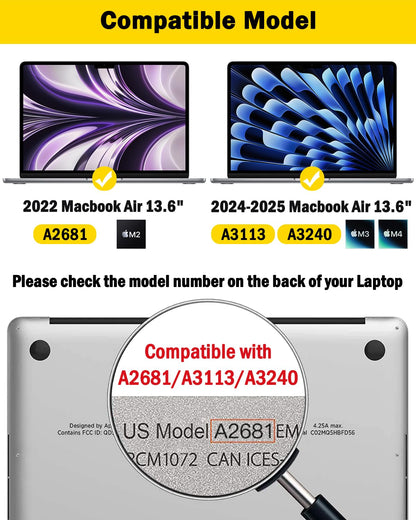 F FORITO 360° Privacy Screen Protector Compatible with MacBook Air 13.6 inch (2022-2025, M2, M3, M4), Anti Peeping and Anti Glare Laptop Privacy Screen Shield