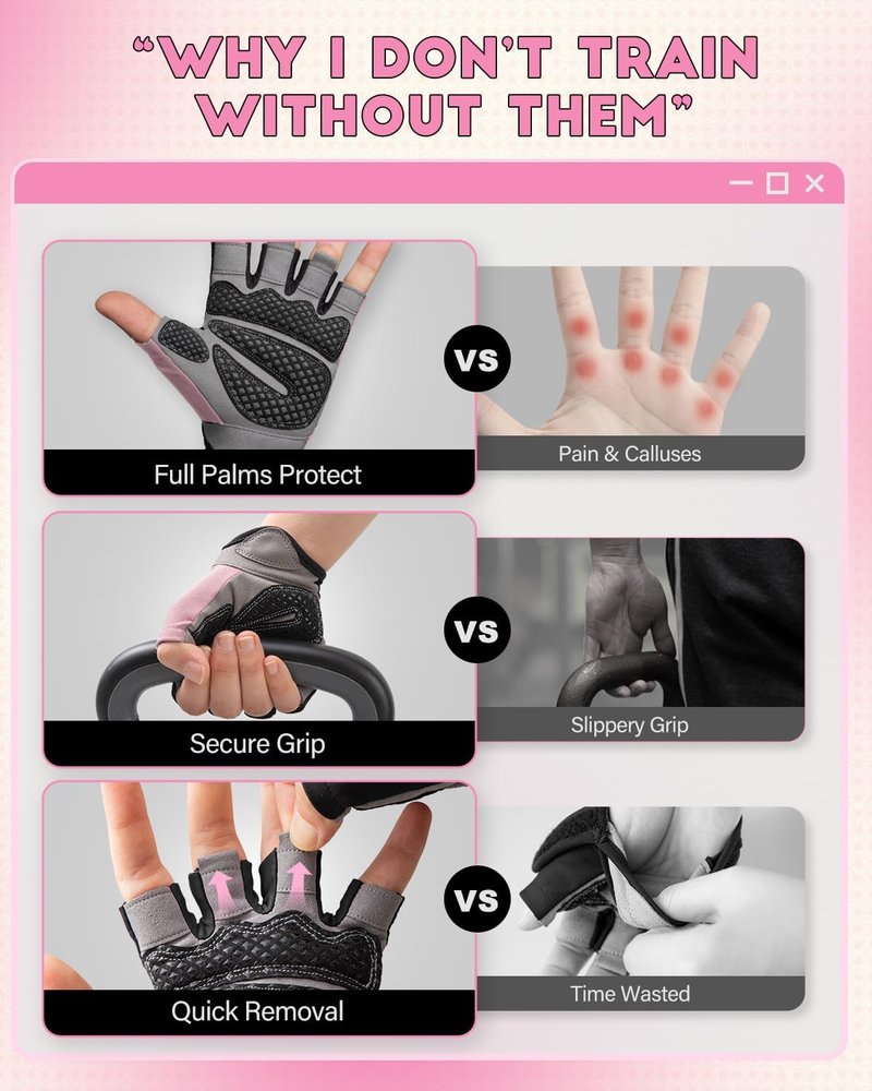 Workout Gloves for Men & Women - Lightweight Weight Lifting Gloves with Excellent Grip | Ideal for Gym, Cycling, Climbing & Fitness