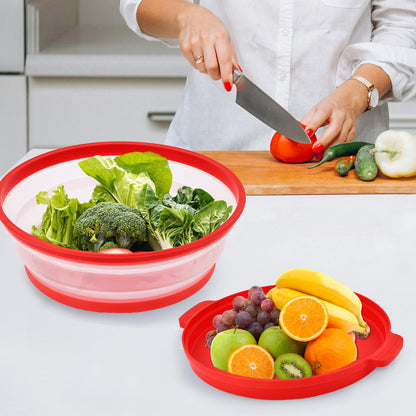 Microwave Splatter Cover for Food with Anti-scald Base Plate,Large Plastic & Silicone Vented Avoid Scalding Collapsible Guard Lid, Plate Holder & Kitchen Colander for Meal Prep-10.7 Inch (gray)