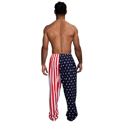 USA American Flag Pajamas Pants Patriotic Stars and Stripes Lounge Halloween Costume Cosplay