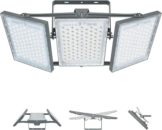 STASUN LED Flood Light Outdoor, Max Series 750W 75000lm 6000K Daylight IP66 Waterproof, Commercial Parking Lot Light,3 Heads for Yard Street Stadium House Floodlight Security Lights for Outdoor Area