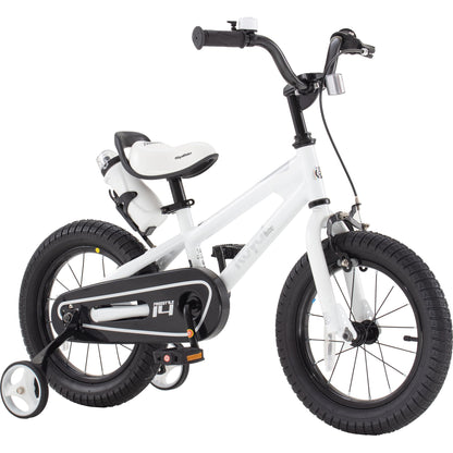 RoyalBaby Freestyle Kids Bike Boys Girls 16 Inch BMX Childrens Bicycle with Training Wheels & Kickstand for Ages 4-7 years, White